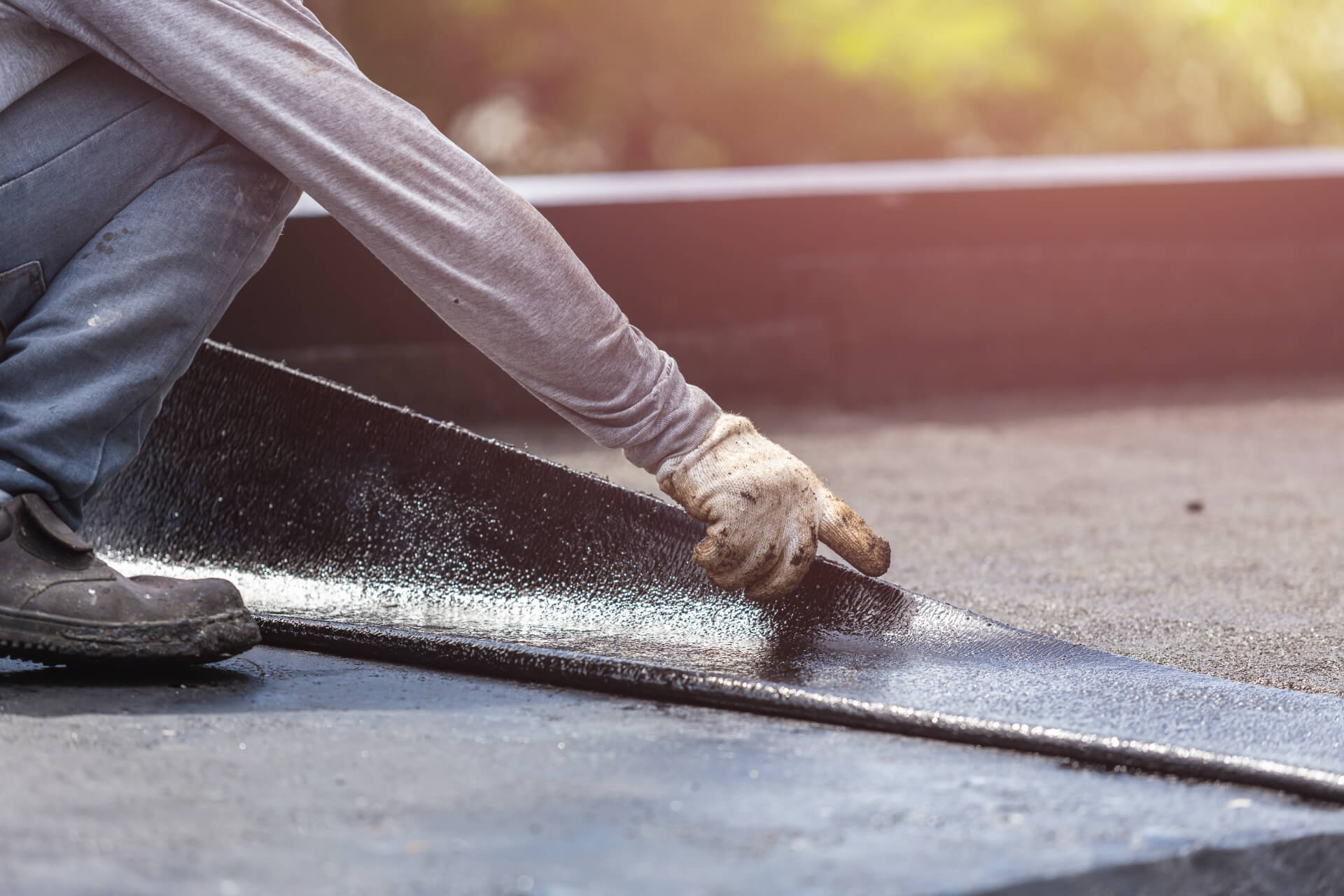 SBS modified bitumen roof repair with torch-applied patches restoring membrane integrity